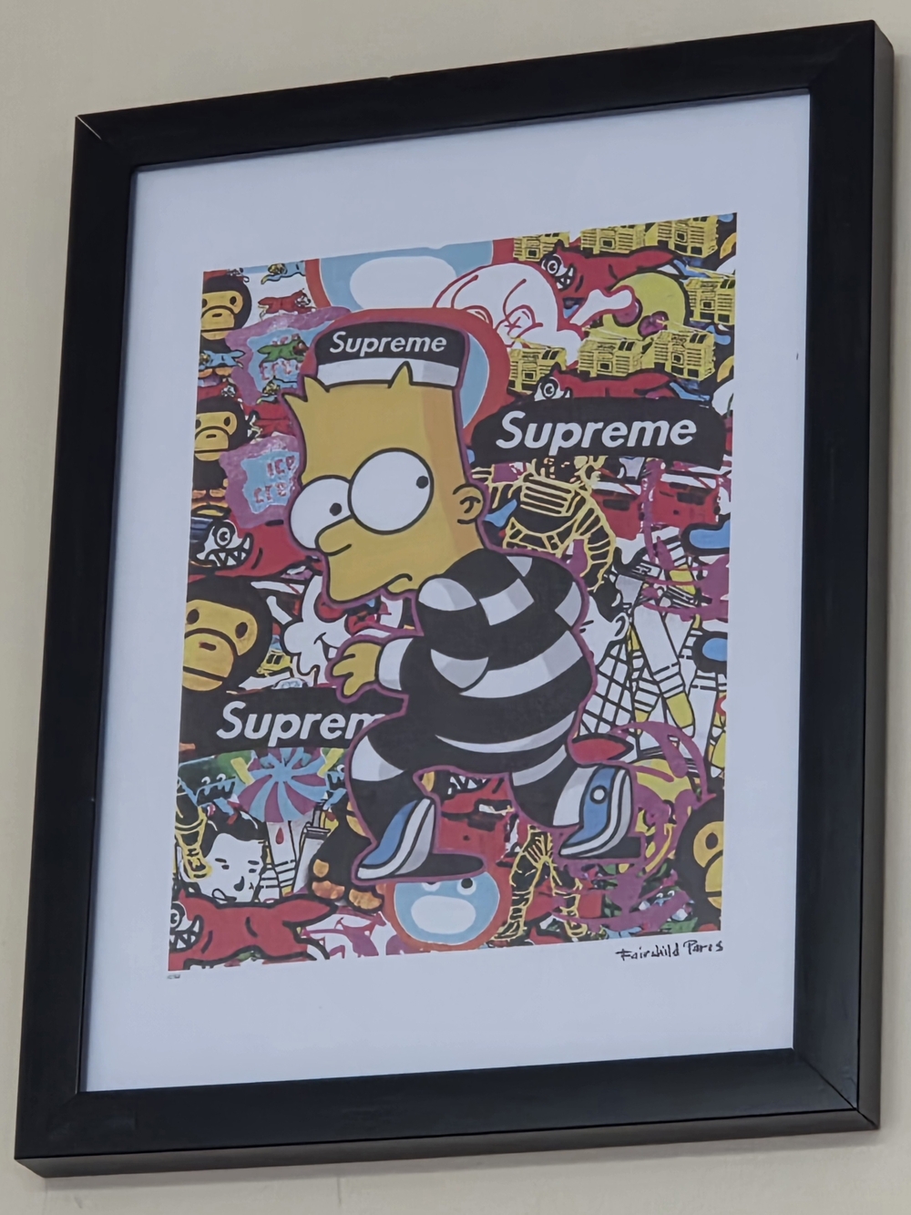 Limited Edition Fairchild Paris "Jail Break" Bart Simpson Supreme Art Print